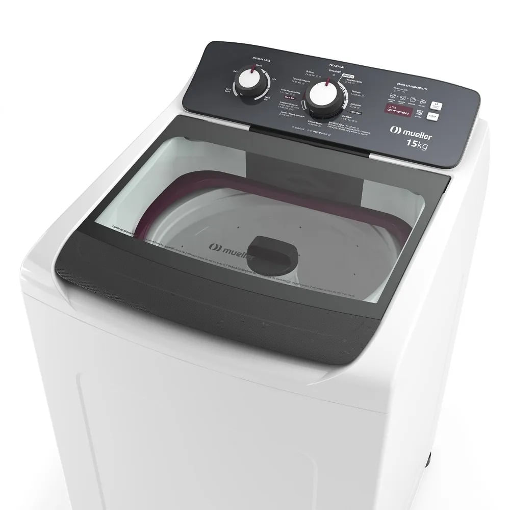 Lavadora de Roupa Automática Mueller 15Kg Ultracentrifugação e Ciclo Rápido Branca MLA15 – 127 Volts - Imagem 5